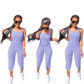 New Season Fall Autumn Custom Woman Bodycon Long Romper Slim Full Overalls Women Sexy Stripped Womens Jumpsuit